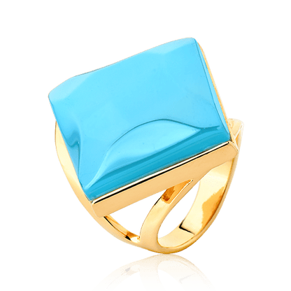 Anel Lírio -  Ágata Azul Céu Semijoias de luxo e design exclusivo