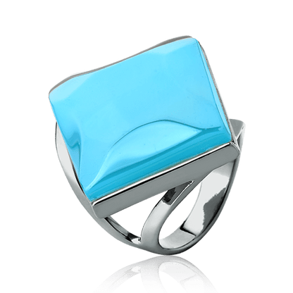 Anel Lírio - Ágata Azul Céu Semijoias de luxo e design exclusivo