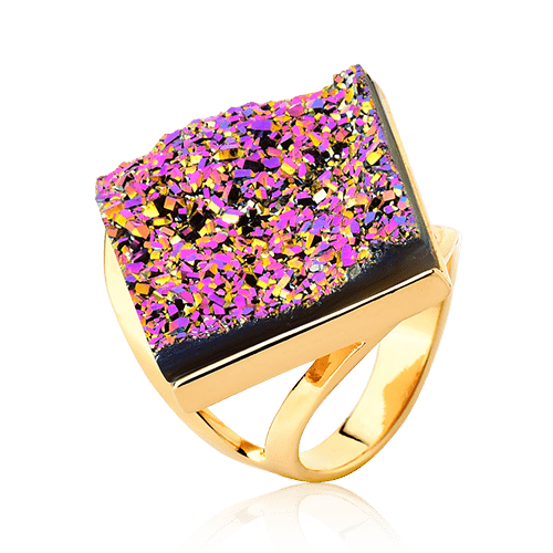 Anel Lírio - Drusa Multicolorida Semijoias de luxo e design exclusivo