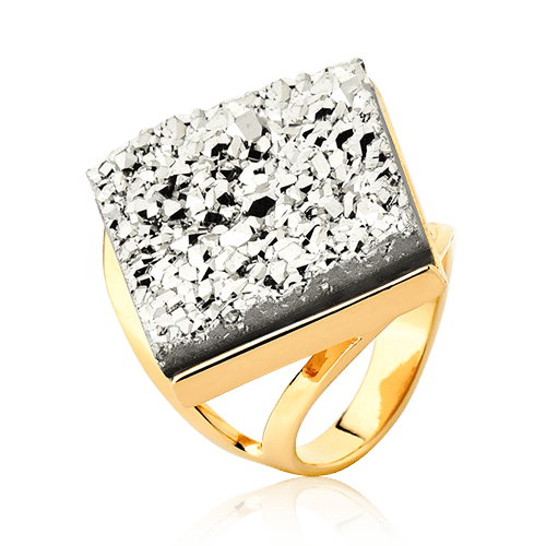 Anel Lírio - Drusa Platina Semijoias de luxo e design exclusivo