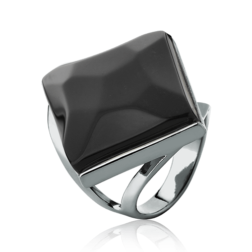 Anel Lírio - Obsidiana Negra Semijoias de luxo e design exclusivo