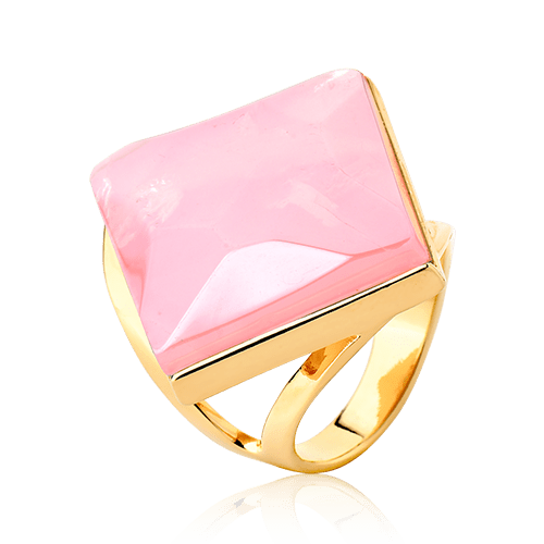 Anel Lírio - Quartzo Rosa Semijoias de luxo e design exclusivo