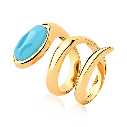 Anel Noha - Ágata Azul Céu Semijoias de luxo e design exclusivo