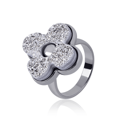 Anel Radiante - Drusa Platina Semijoias de luxo e design exclusivo