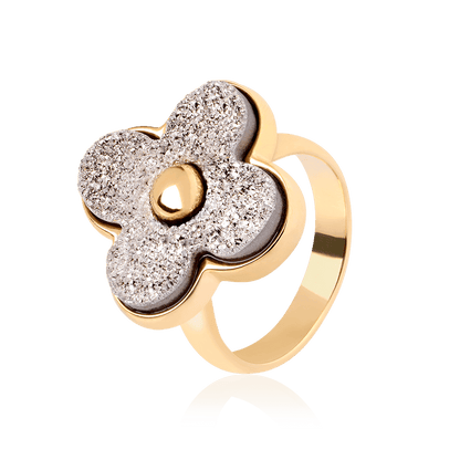 Anel Radiante - Drusa Platina Semijoias de luxo e design exclusivo