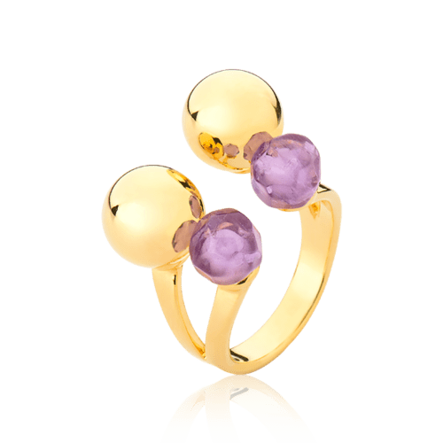 Anel Ritmo - Ametista Semijoias de luxo e design exclusivo