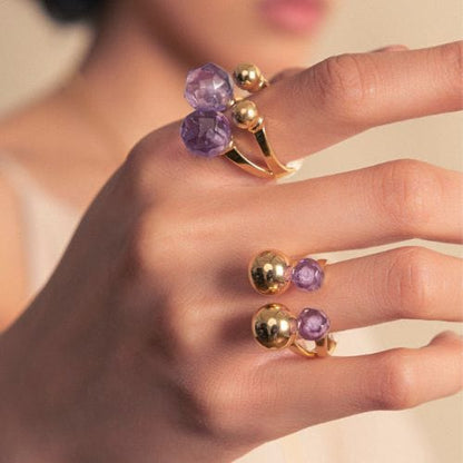 Anel Ritmo - Ametista Semijoias de luxo e design exclusivo