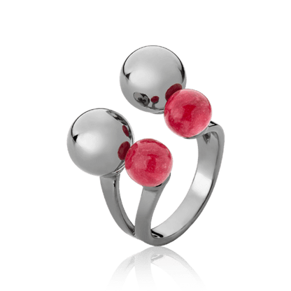 Anel Ritmo - Feldspato Vermelho Semijoias de luxo e design exclusivo