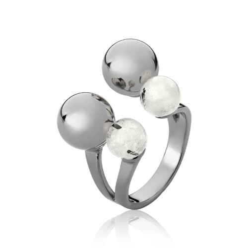 Anel Ritmo - Quartzo Grafitado Semijoias de luxo e design exclusivo