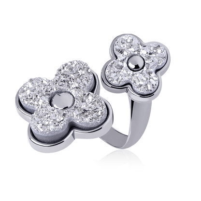 Anel Sensação - Drusa Platina Semijoias de luxo e design exclusivo