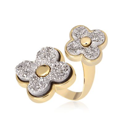 Anel Sensação - Drusa Platina Semijoias de luxo e design exclusivo