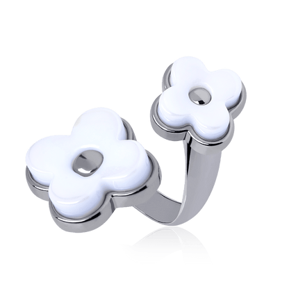 Anel Sensação - Porcelana Branca Semijoias de luxo e design exclusivo