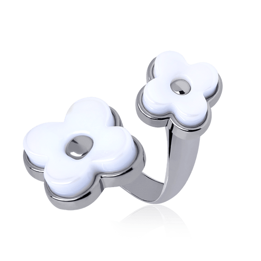 Anel Sensação - Porcelana Branca Semijoias de luxo e design exclusivo