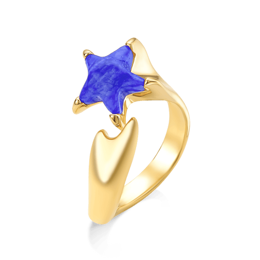 Anel Serena - Quartzo Azul Anil Semijoias de luxo e design exclusivo