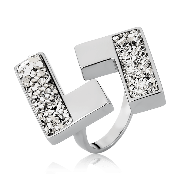 Anel Simetria - Drusa Platina Semijoias de luxo e design exclusivo