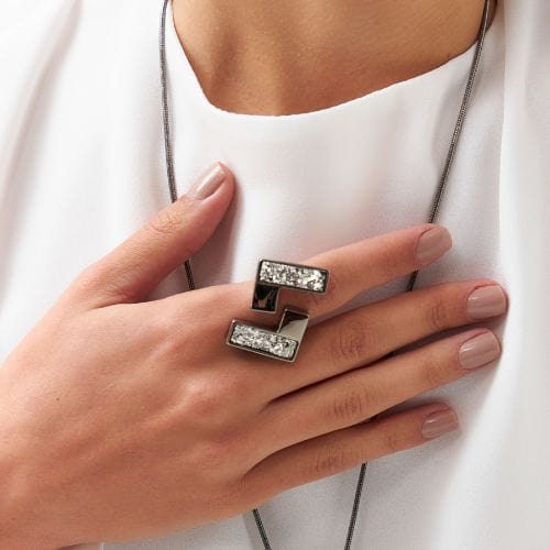 Anel Simetria - Drusa Platina Semijoias de luxo e design exclusivo