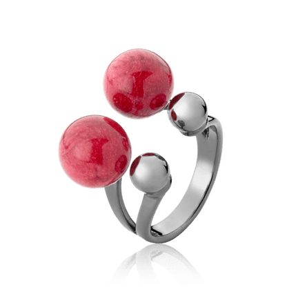 Anel Sintonia - Feldspato Vermelho Semijoias de luxo e design exclusivo