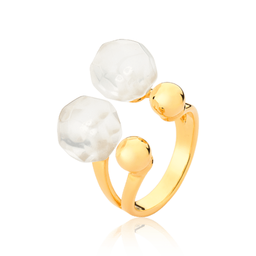 Anel Sintonia - Quartzo Leitoso Semijoias de luxo e design exclusivo