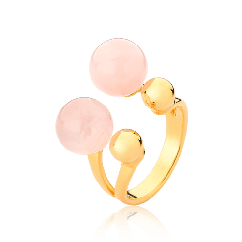 Anel Sintonia - Quartzo Rosa Semijoias de luxo e design exclusivo