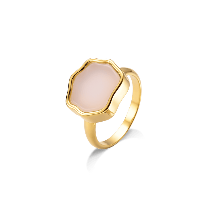 Anel Sita - Ágata Branca Semijoias de luxo e design exclusivo