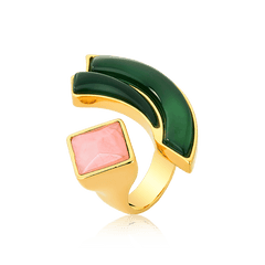 Ágata Verde + Quartzo Rosa