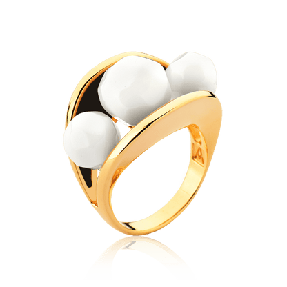 Anel Sublime - Esmaltado Preto/ Porcelana Semijoias de luxo e design exclusivo