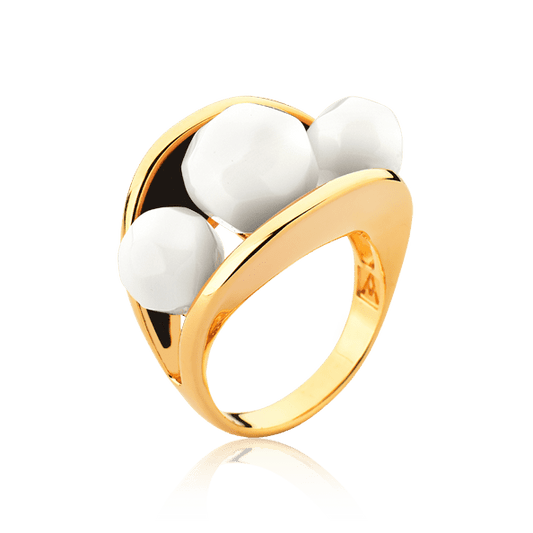 Anel Sublime - Esmaltado Preto/ Porcelana Semijoias de luxo e design exclusivo