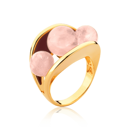 Anel Sublime - Esmaltado Vinho/Quartzo Rosa Semijoias de luxo e design exclusivo