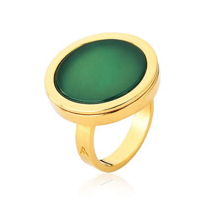 Anel Único - Ágata Verde Semijoias de luxo e design exclusivo