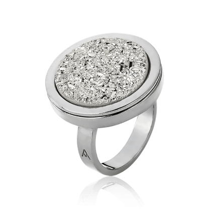 Anel Único - Drusa Platina Semijoias de luxo e design exclusivo