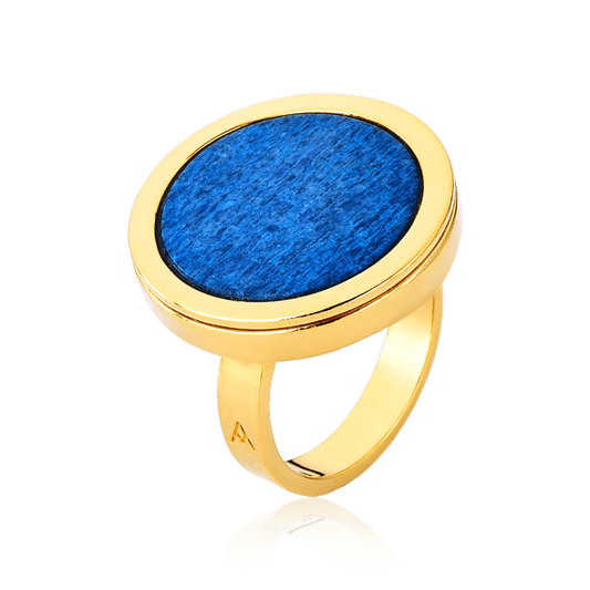 Anel Único - Feldspato Azul Anil Semijoias de luxo e design exclusivo