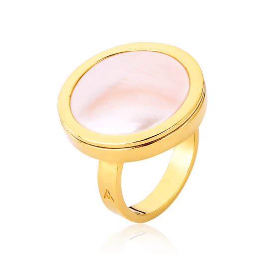 Anel Único - Madrepérola Rosa Semijoias de luxo e design exclusivo