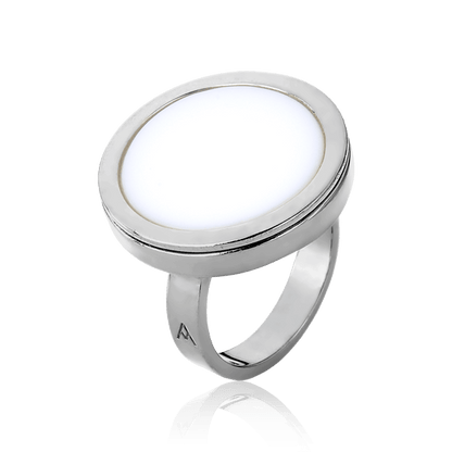 Anel Único - Porcelana Branca Semijoias de luxo e design exclusivo