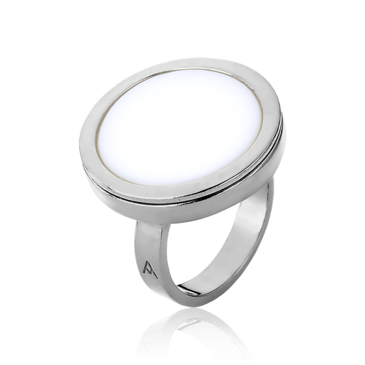 Anel Único - Porcelana Branca Semijoias de luxo e design exclusivo