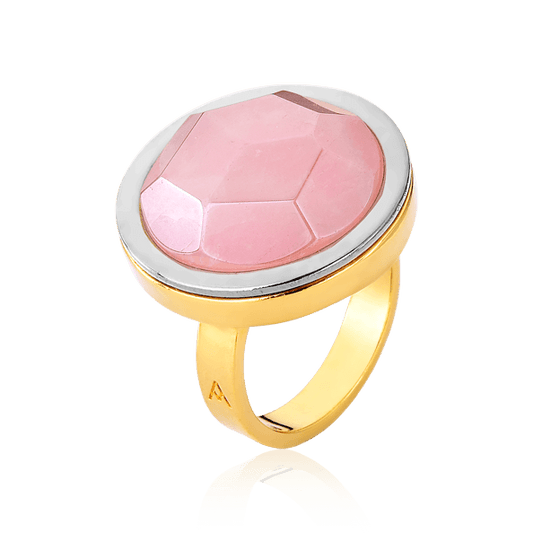Anel Único - Quartzo Rosa Semijoias de luxo e design exclusivo