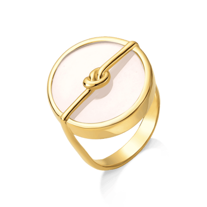 Anel Vínculo - Ágata Branca Semijoias de luxo e design exclusivo