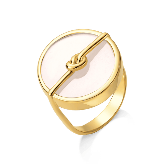 Anel Vínculo - Ágata Branca Semijoias de luxo e design exclusivo