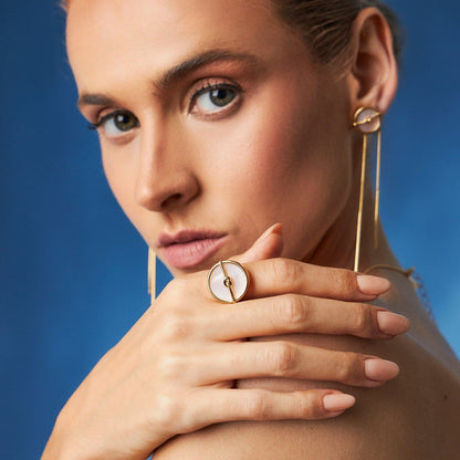 Anel Vínculo - Ágata Branca Semijoias de luxo e design exclusivo