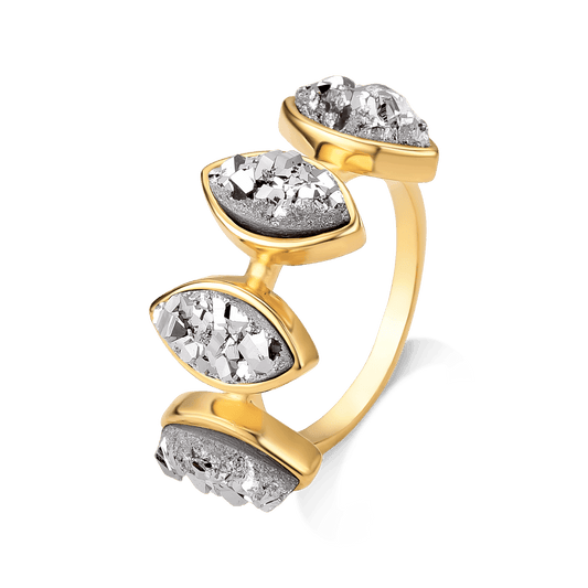 Anel Vínculo - Drusa Platina Semijoias de luxo e design exclusivo