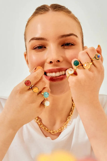 Anel Classic - Feldspato Amarelo