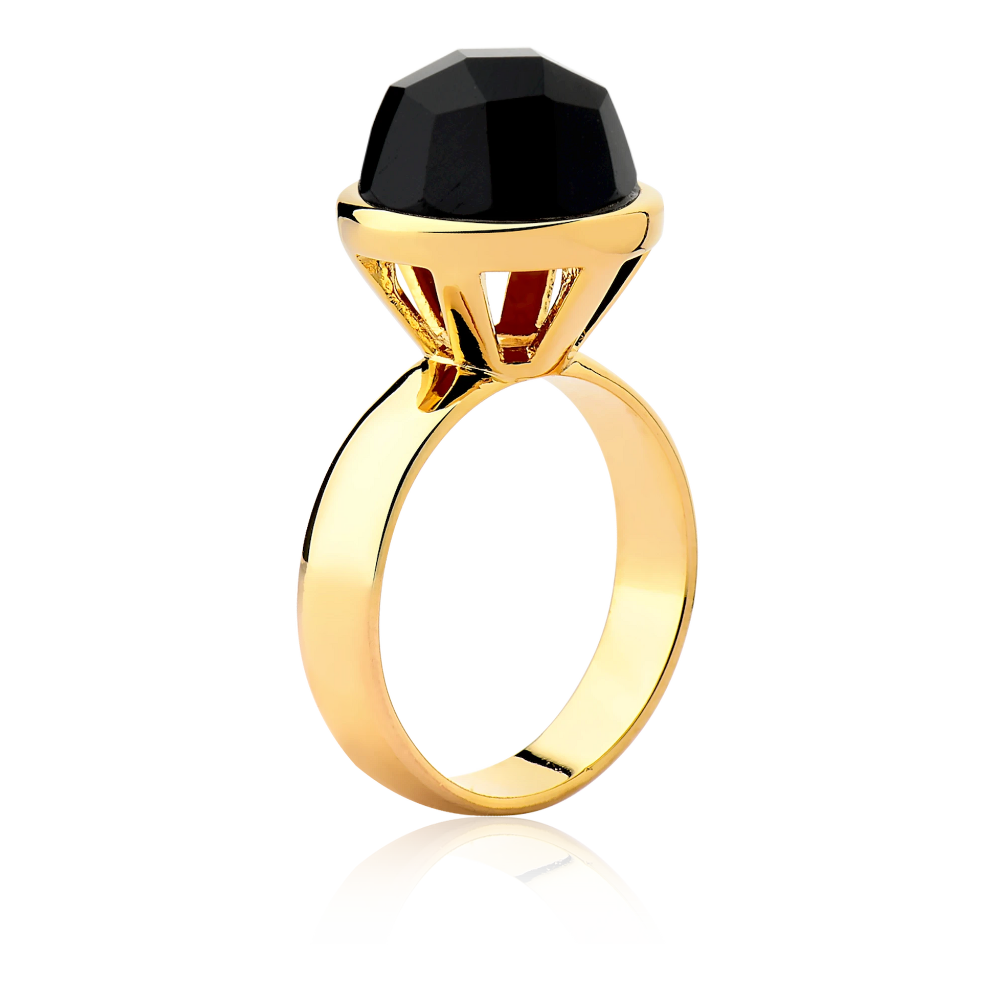 Anel Classic - Onix detalhe — Ouro 18K | Aimer Joias | anel semijoia pedra natural