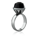 Anel Classic com Ônix, em banho de ródio negro