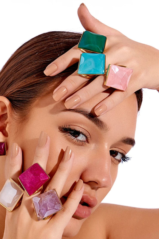 Anel Lírio - Ágata Verde