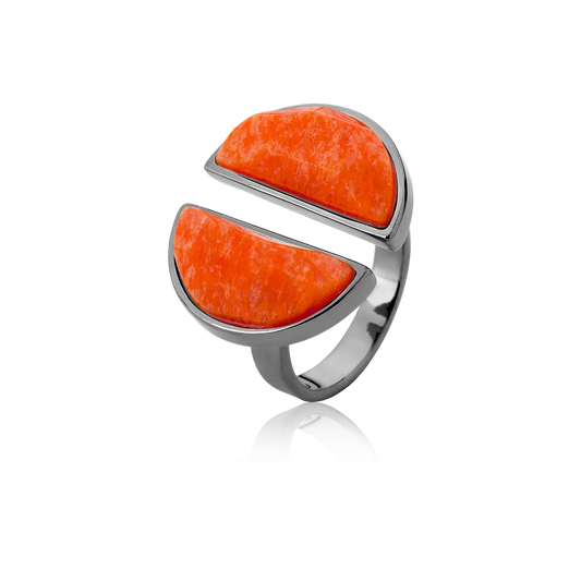 Anel Arco - Feldspato Laranja