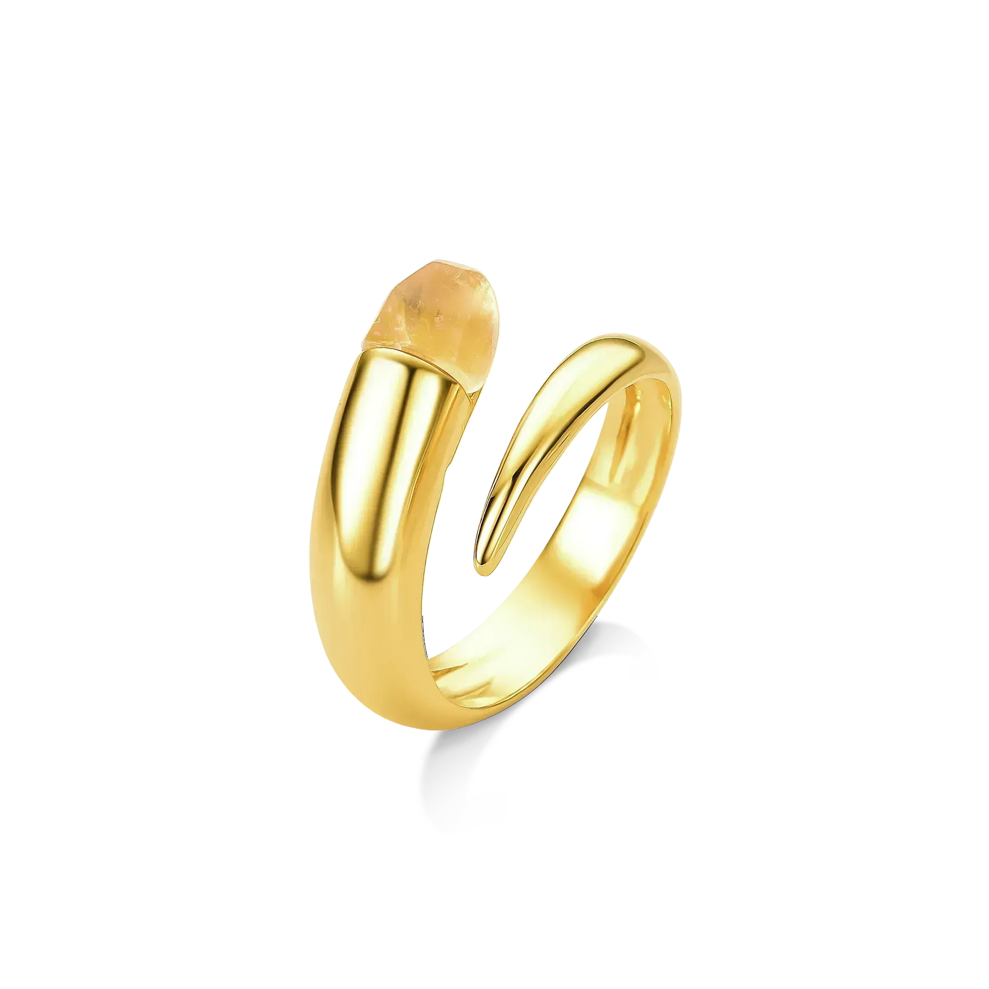Use o Anel Momento com Citrino em Banho de Ouro 18K para atrair dinheiro e prosperidade, adicionando um toque de luxo e energia ao seu estilo.