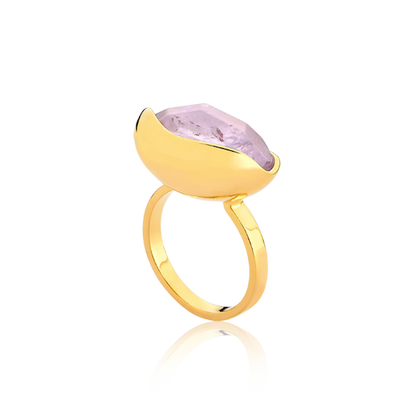 Da Coleção Renascer, o Anel Renascer Ametista traduz o final do processo de autoconhecimento e o renascimento.