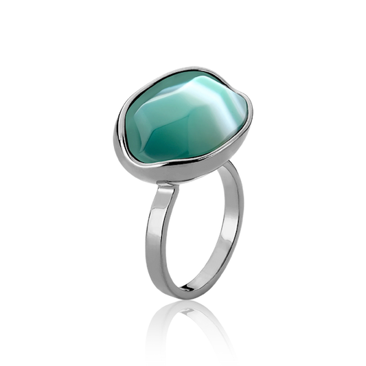Anel Renascer - Ágata Verde Listrada