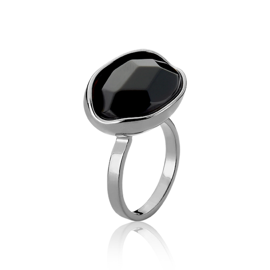 Anel Renascer - Obsidiana Negra