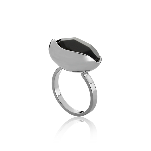 Anel Renascer - Obsidiana Negra