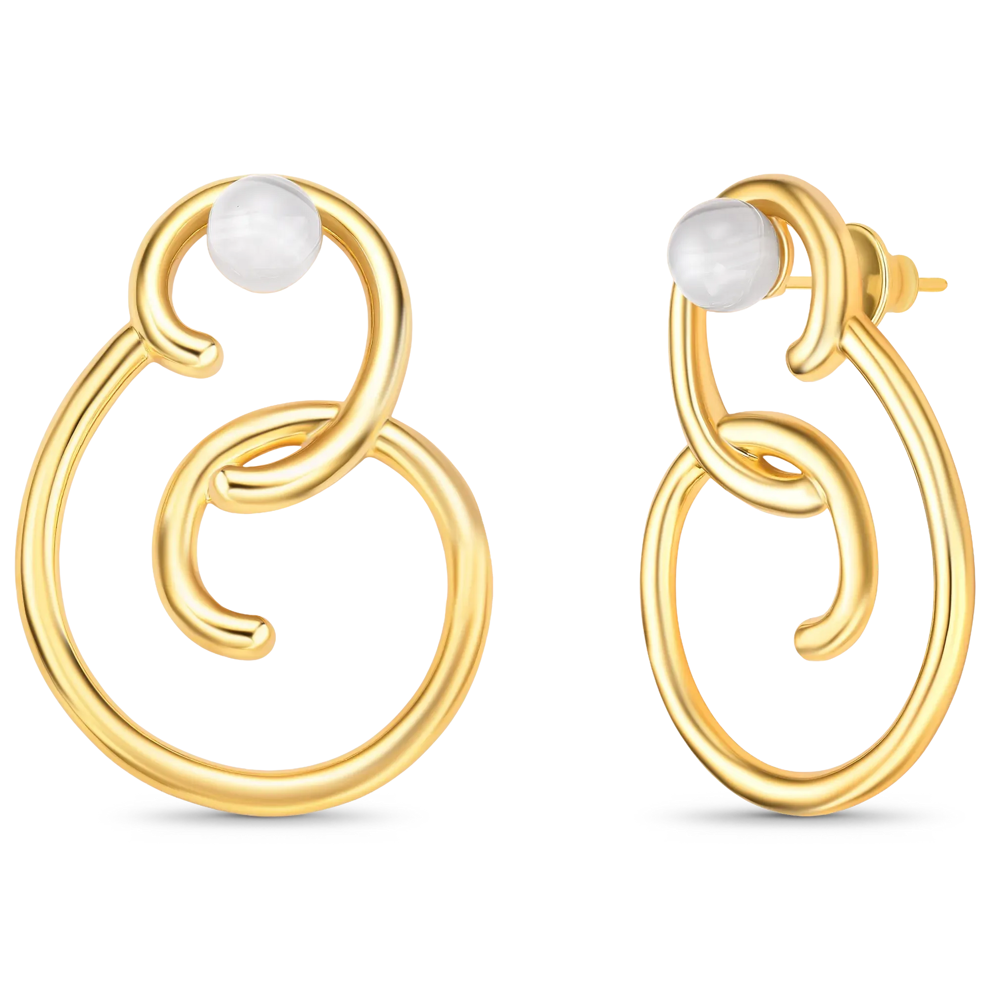 Use o Brinco Trajetos com Ágata Cinza Listrada em Banho de Ouro 18K para transformação e fortalecer sua intuição.